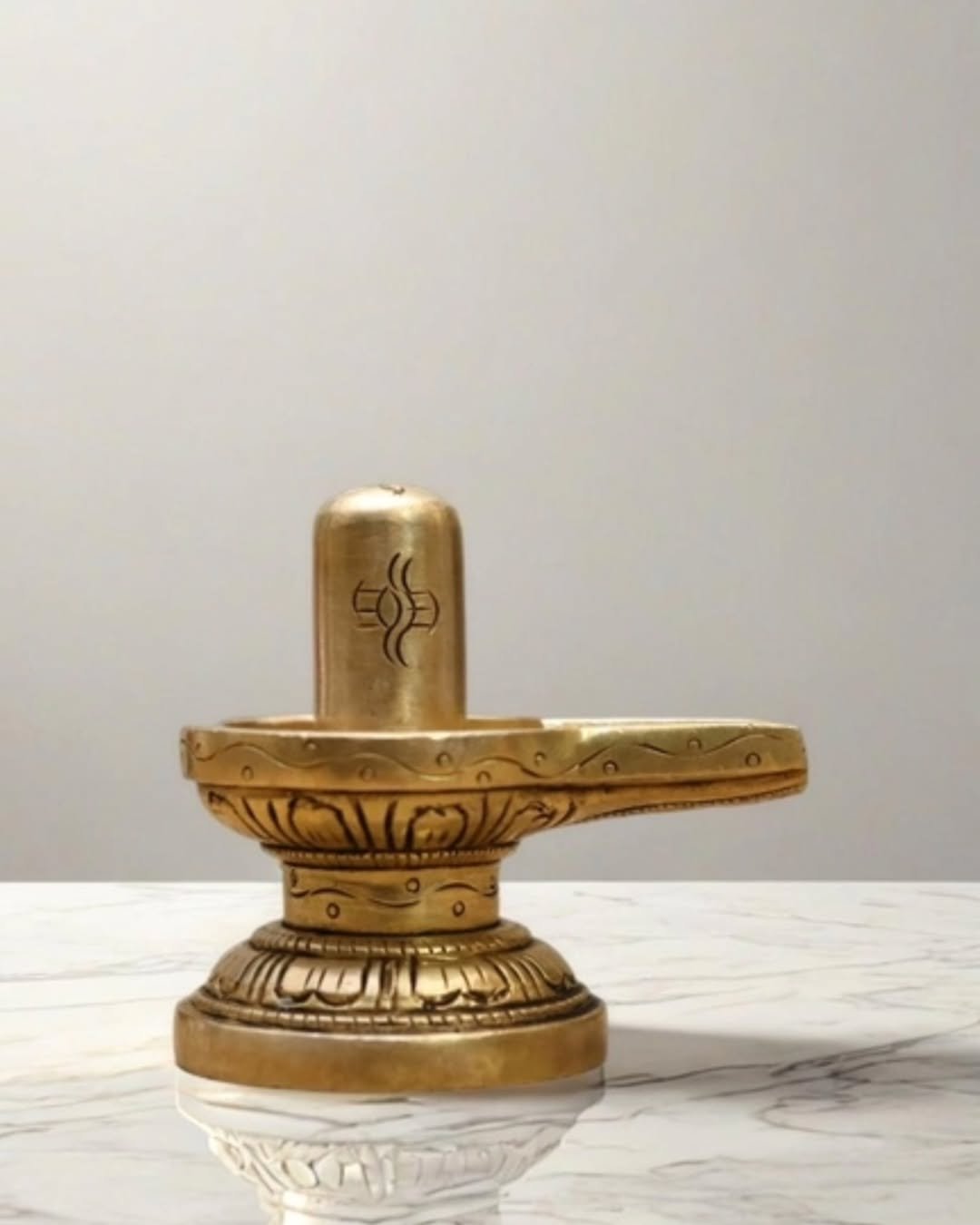 Brass Shivalingam with Naga - Image 2