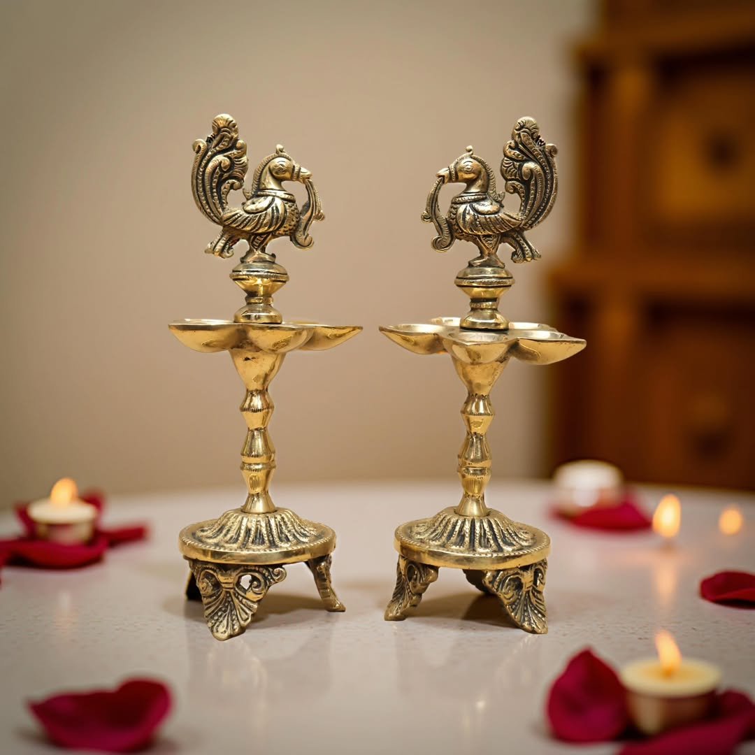 Brass Antique Annam Kuthu Vilakku - Image 3