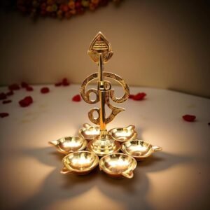 Brass 6 Face Diya Murugan Vilakku