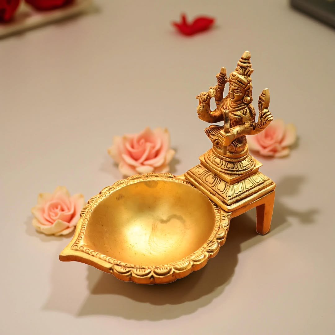 Brass Kamatchi Vilakku - Image 5