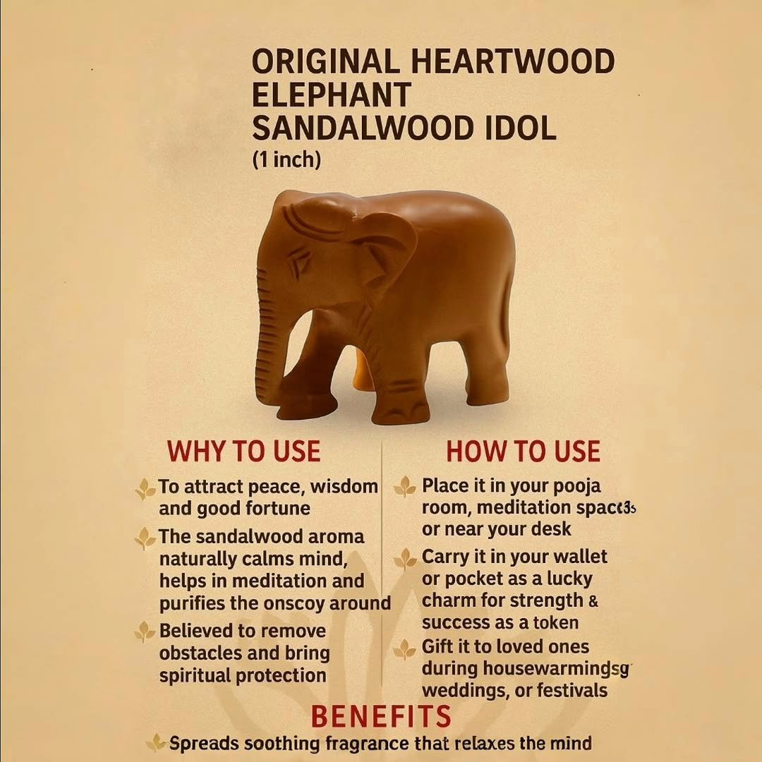 Sandalwood Elephant Pair (1 inch) (Heartwood) - Image 3