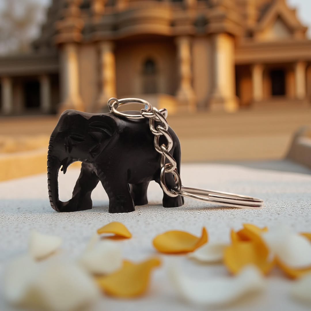Karungali (Ebony) Elephant Keychain